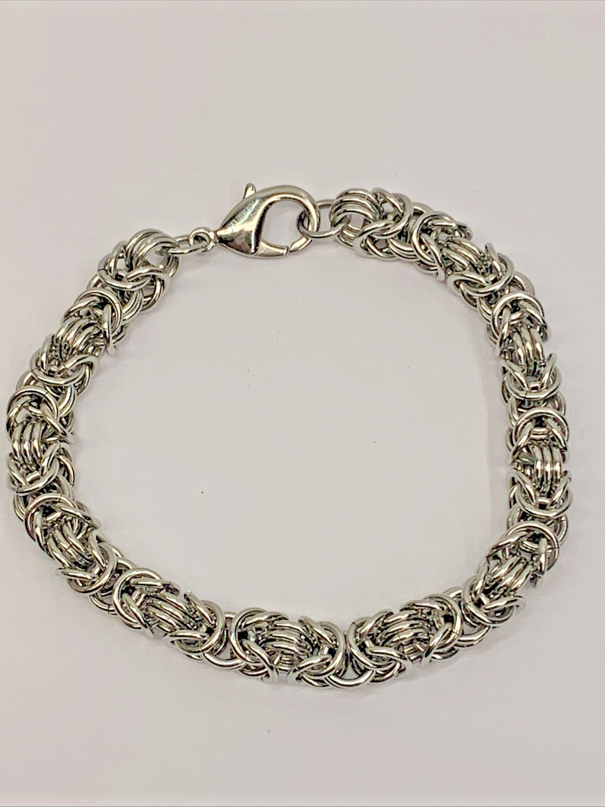 AK Turkey Stainless Steel Byzantine Chain Link Vintage Bracelet 8”