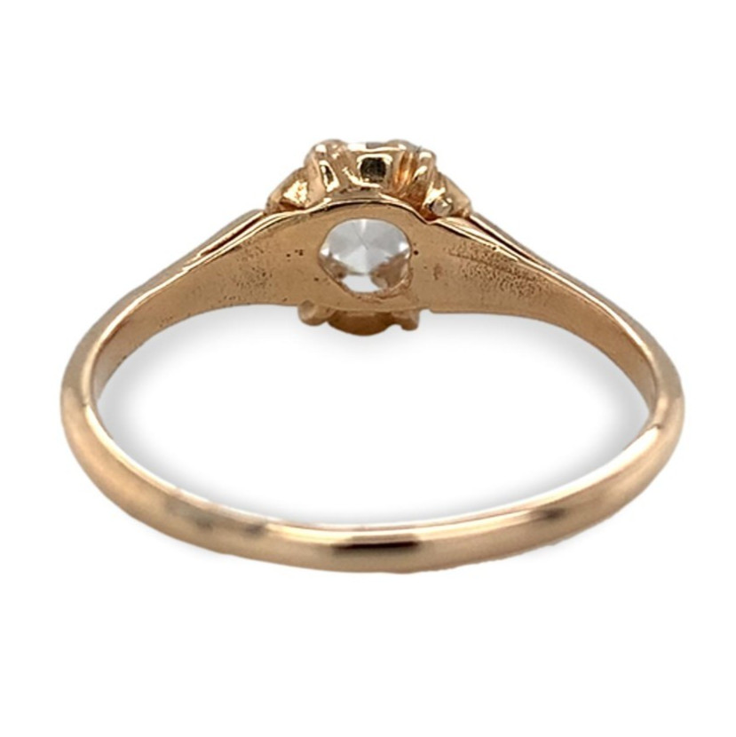 Victorian 14k Yellow Gold .37ct Rose Cut Genuine Natural Diamond Ring (#J7484)