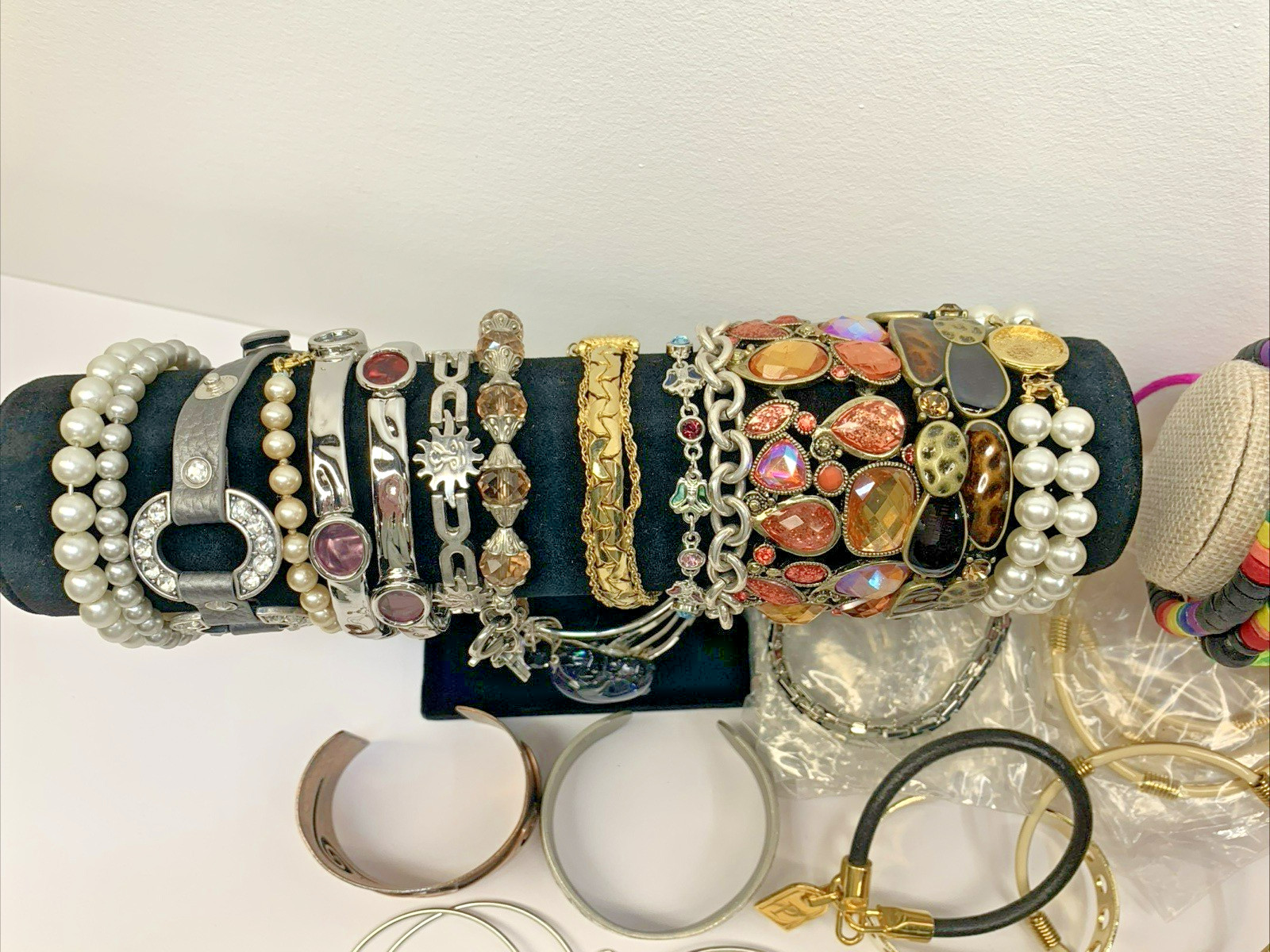 Lot of 70 Bracelets Vintage To Modern Variety of Color Styles Costume Jewelry