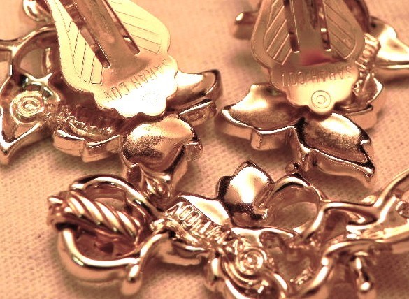 Vintage Sarah Coventry Ivy Leaf Bracelet Earring Set ‘Plain and Fancy’ 1958