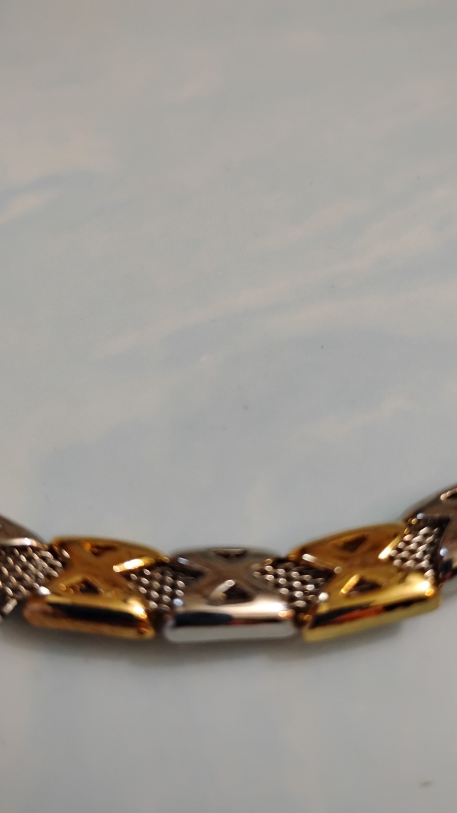 30-36″ 2 Tone X Necklace Or Belt With Dousing Fob