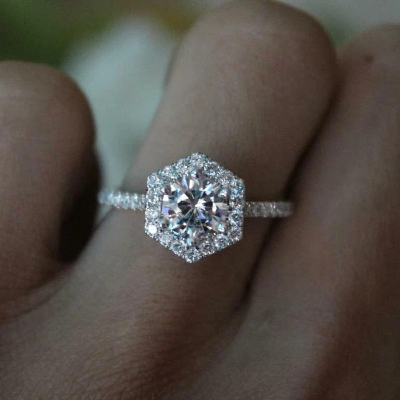 2Ct Round Cut Lab Created Diamond Valentines Special 14Ct White Gold Finish Ring