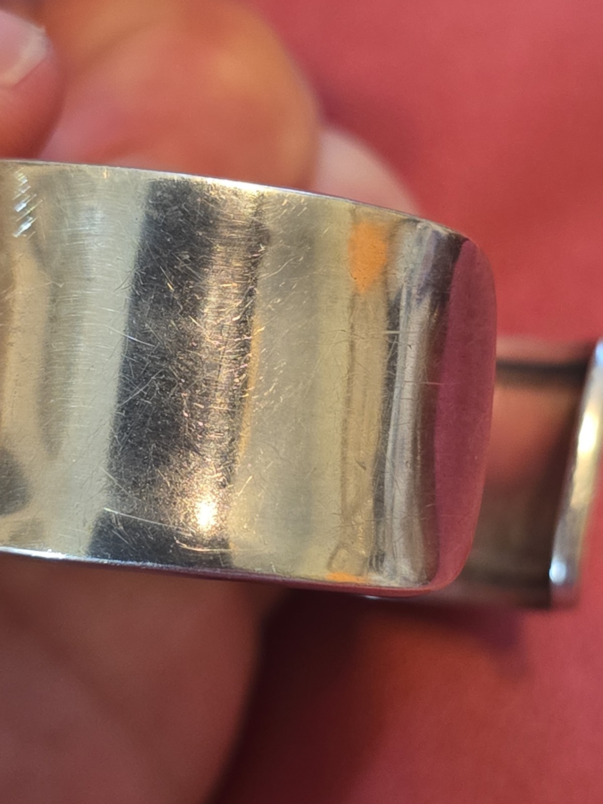 Vtg 70s Modernist Southwst .75″ Wide Sterling 925 Cuff Bracelet & Teal Acrylic?