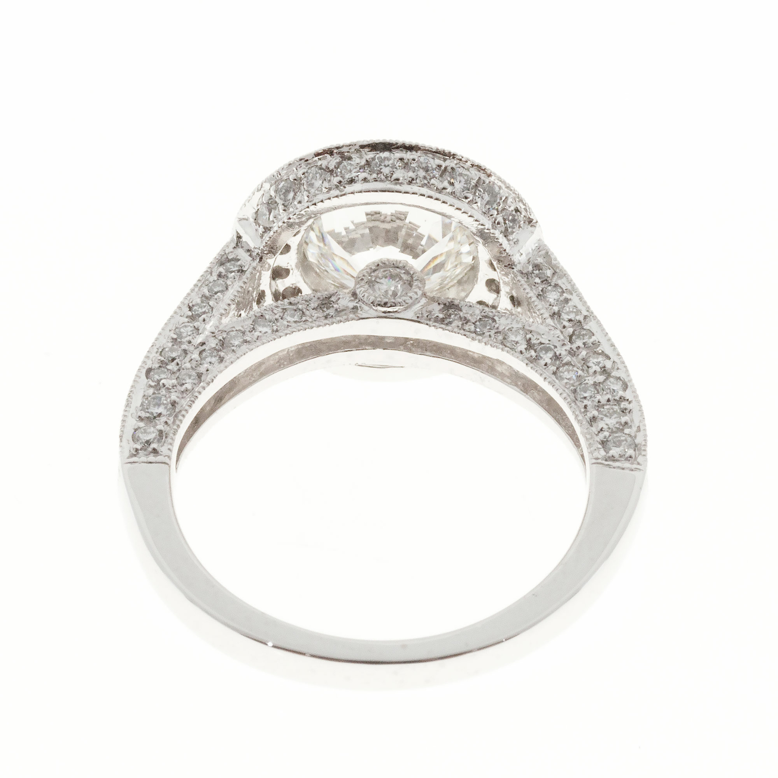 Peter Suchy European Ideal Cut Diamond Ring Platinum Micro Pavé