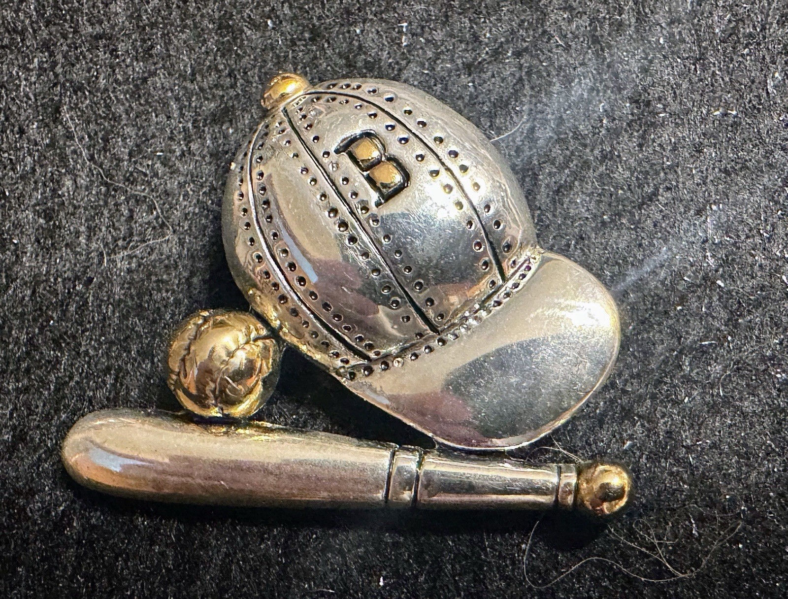 Lot of 8 Baseball Themed Silver-Tone Charms & 1 Enameled Pendant, Metal Alloy