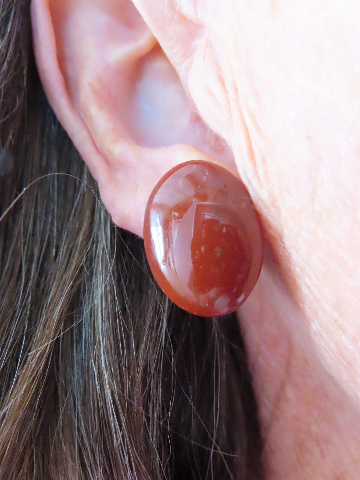 Vintage Golden Brown Oversize Clip Earrings