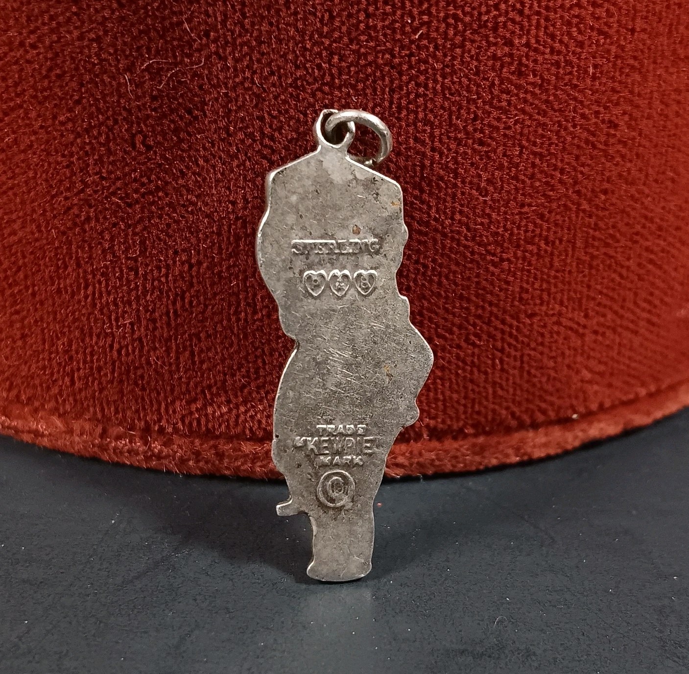 Kewpie Baby Army Charm Sterling Silver Enamel Military Hat Pendant Paye & Baker