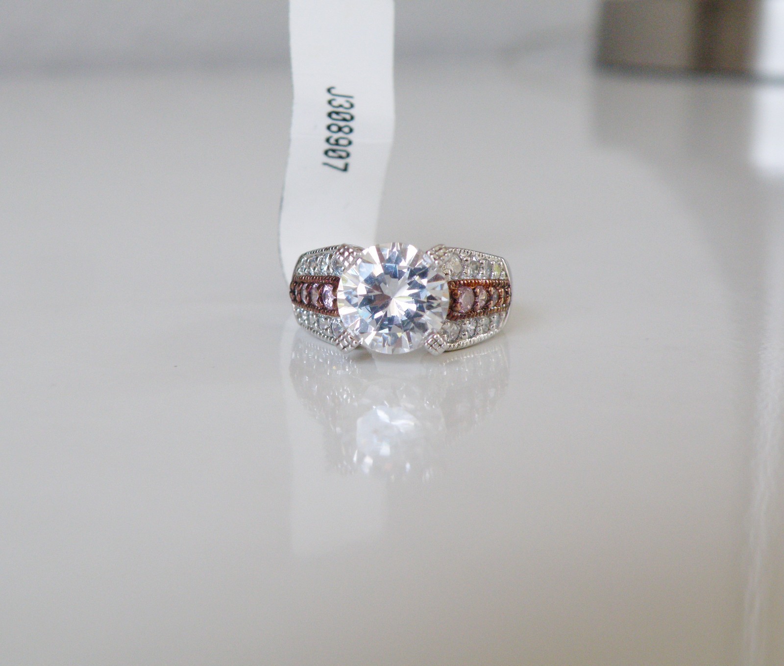 New Sterling Silver 925 Rainbow Sparkle CZ Ring Size 6