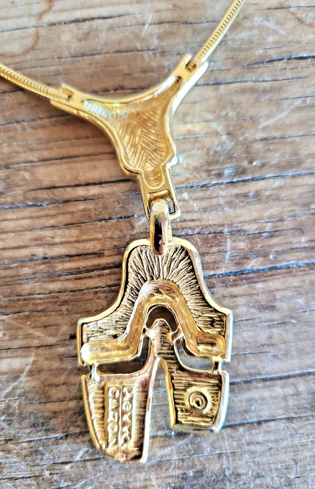 Pierre Cardin Vintage Necklaces Gold Plated Enamel Signed Lot of 2 Designer