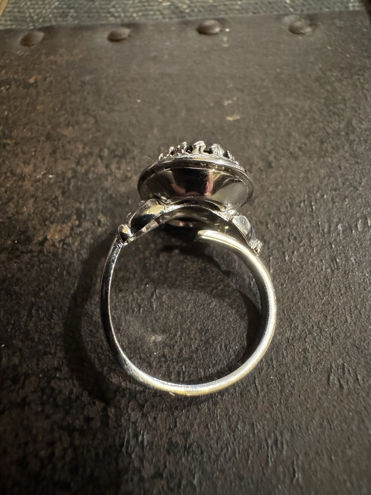 Vintage Danecraft Sterling Silver Purple Amethyst Ring • Adjustable