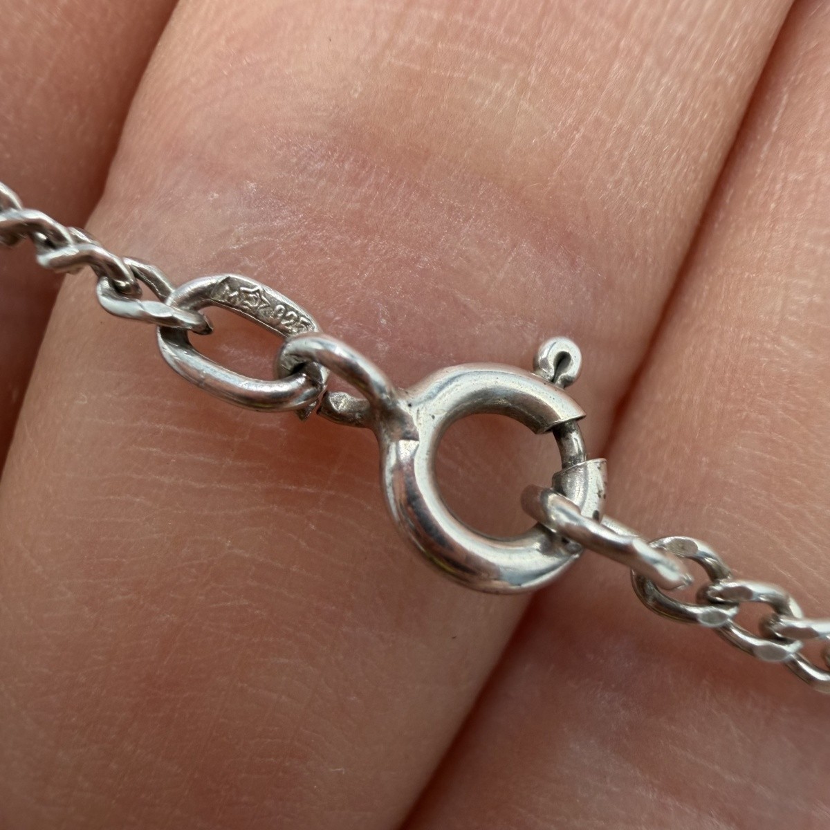 Vintage 925 Sterling Silver Necklace Unisex Jewelry Curb Chain 57 cm