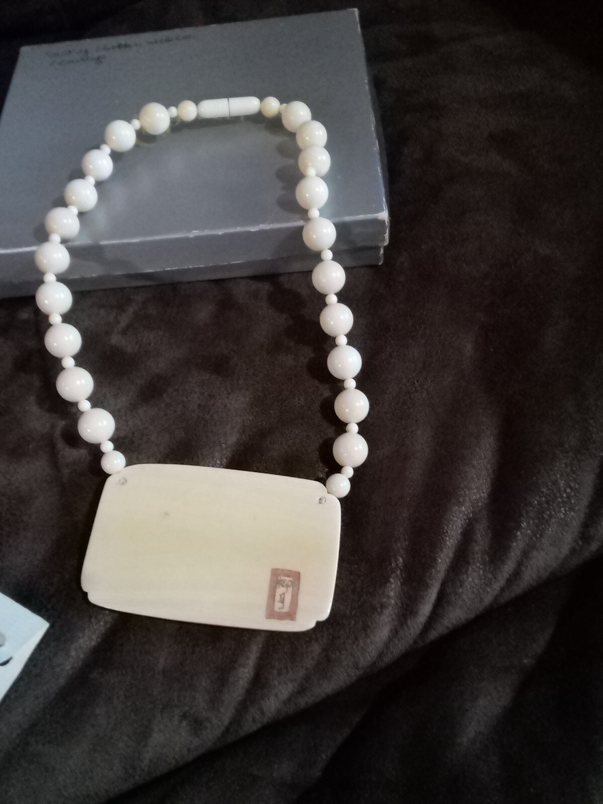 Diane Couch Workbench Designs 14 K Gold Filled White Marble Beads Necklace