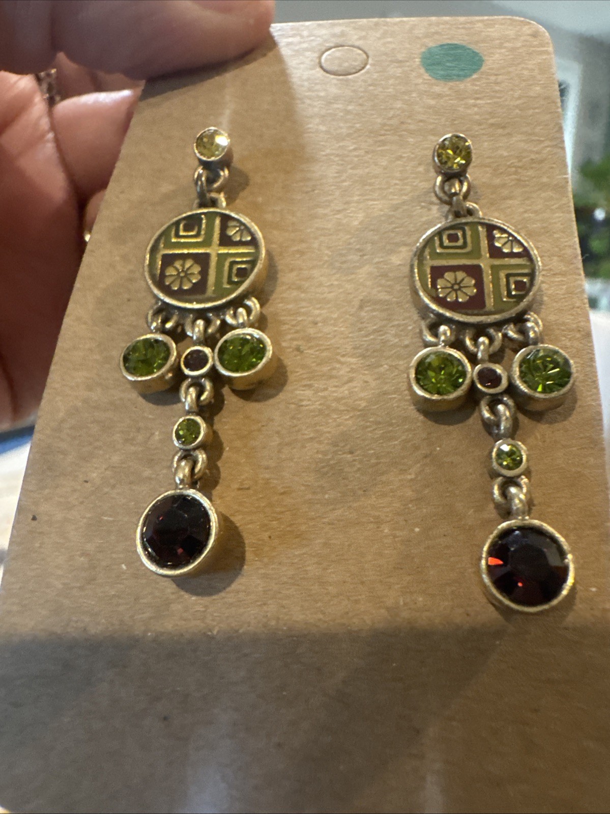 VTG Pilgrim Danish Design birthstone dangle earrings