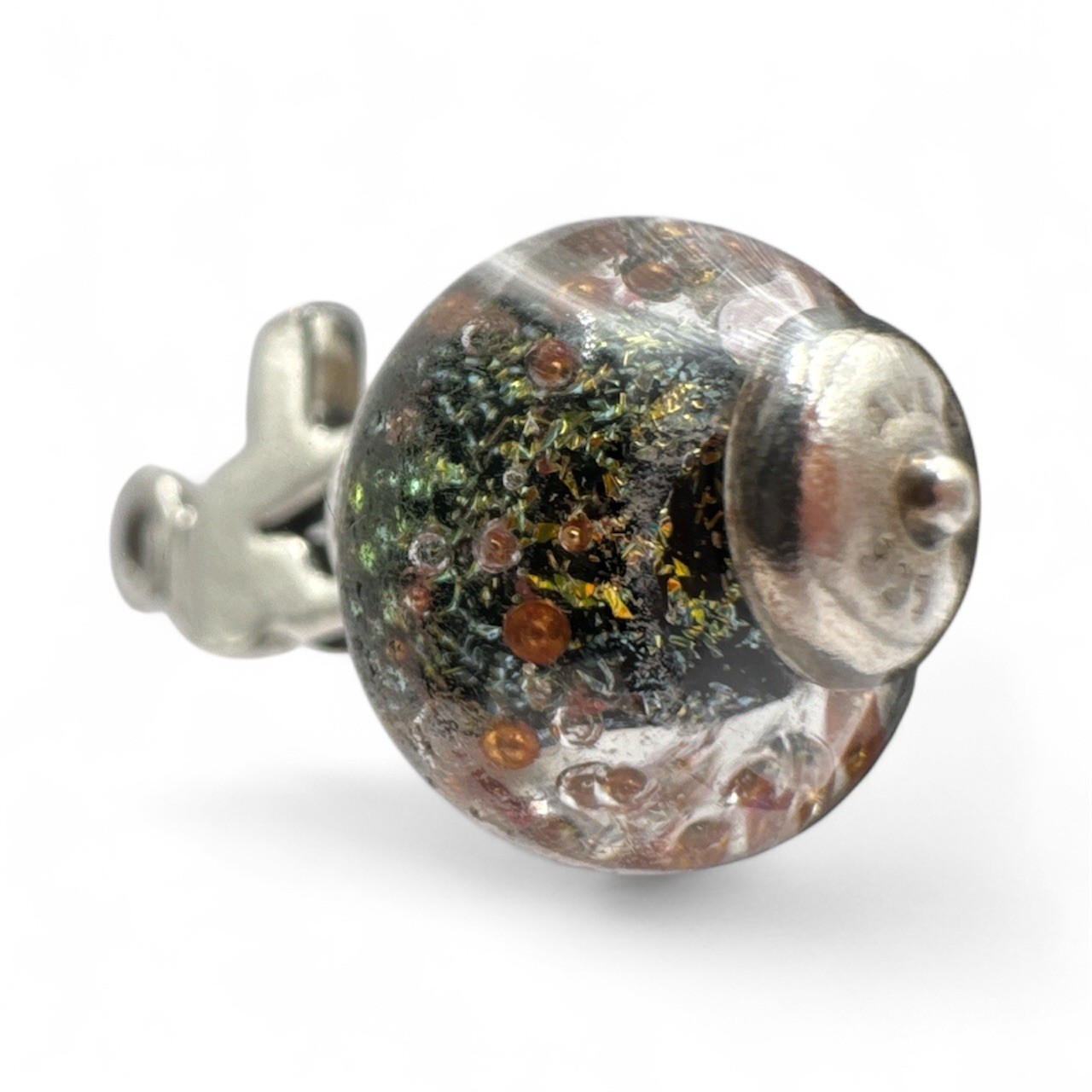 Retired James Avery Scaredy Cat Art Glass Charm 925 Sterling Silver