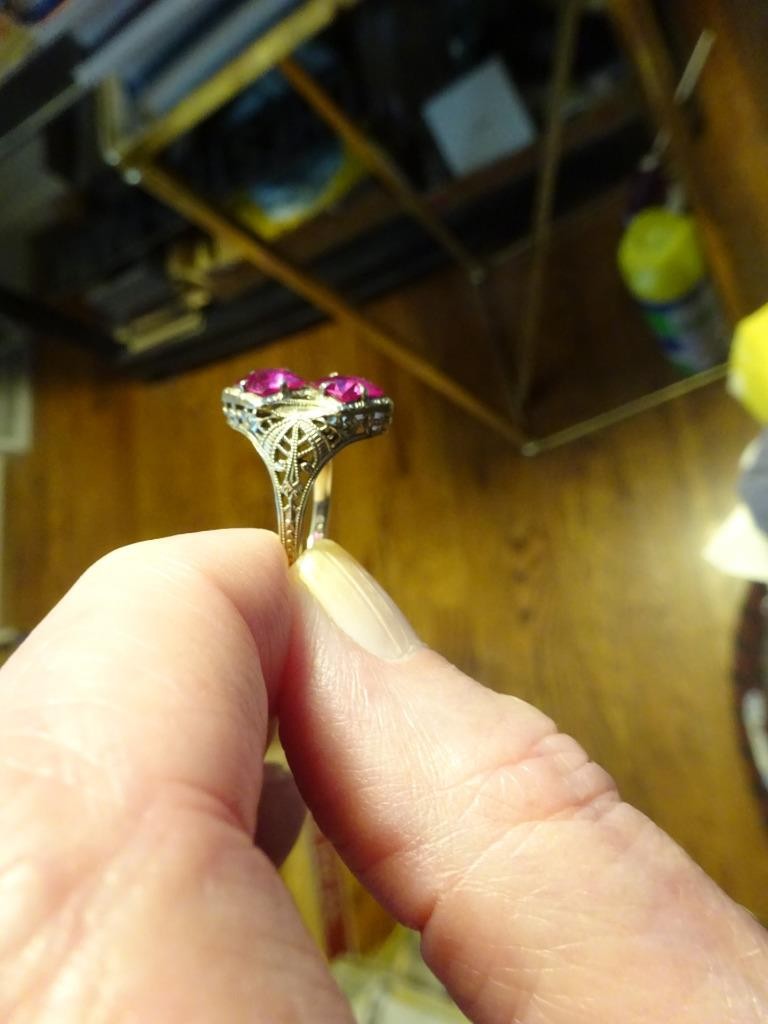 TITANIC C1900 10k Gold Gemstone Filigree Ring RARE Maltese Cross OSTBY BARTON