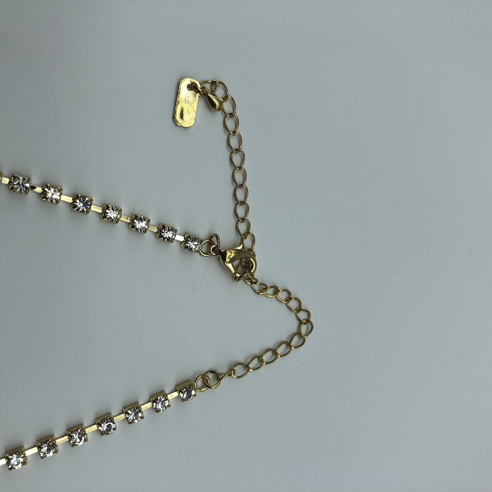Beautiful rhinestone necklace signed unknown maker bridal prom drag