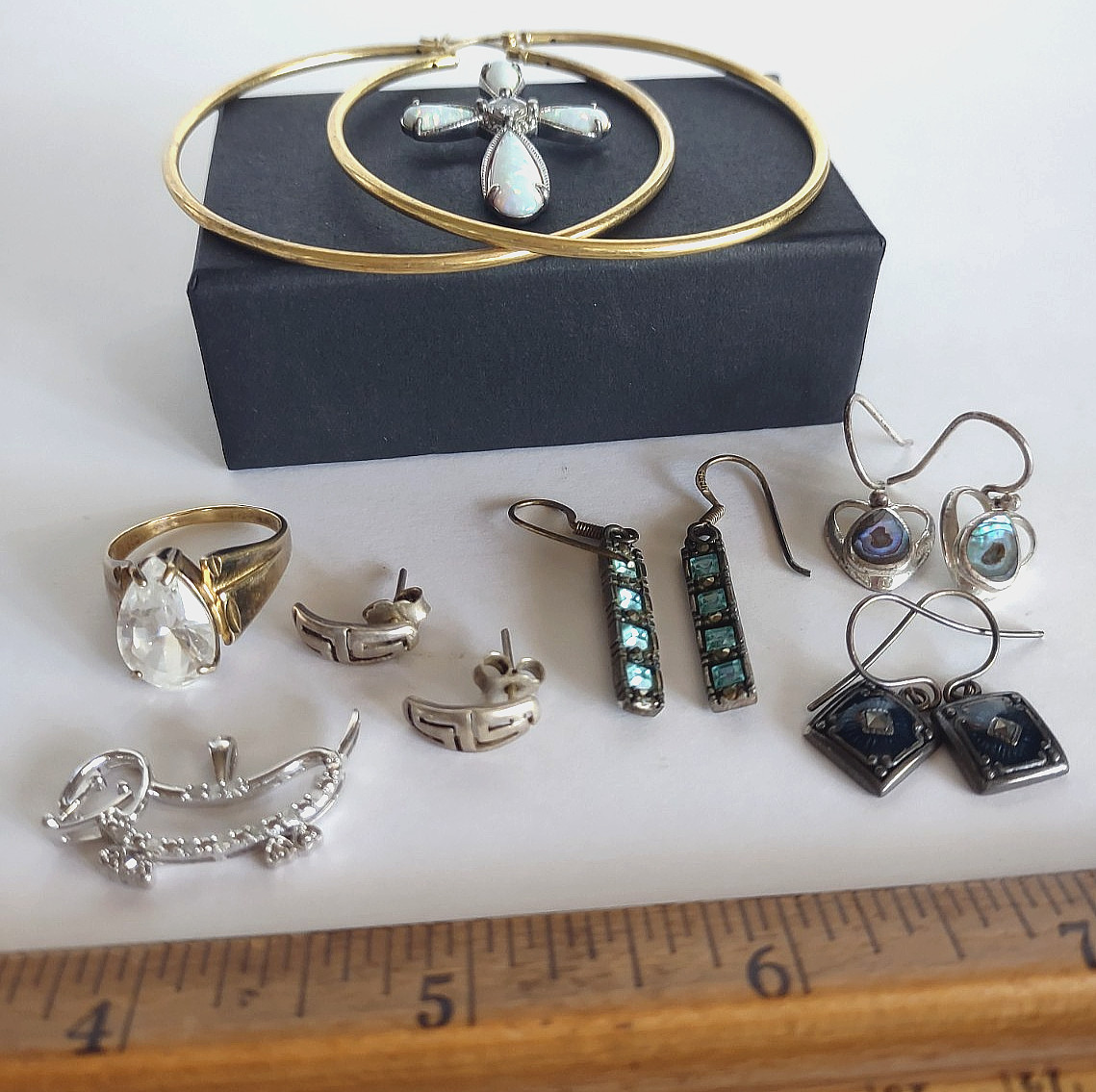 Vintage Sterling Silver Mixed ALL Wearable Lot Earrings Ring Pendants *26 Grams