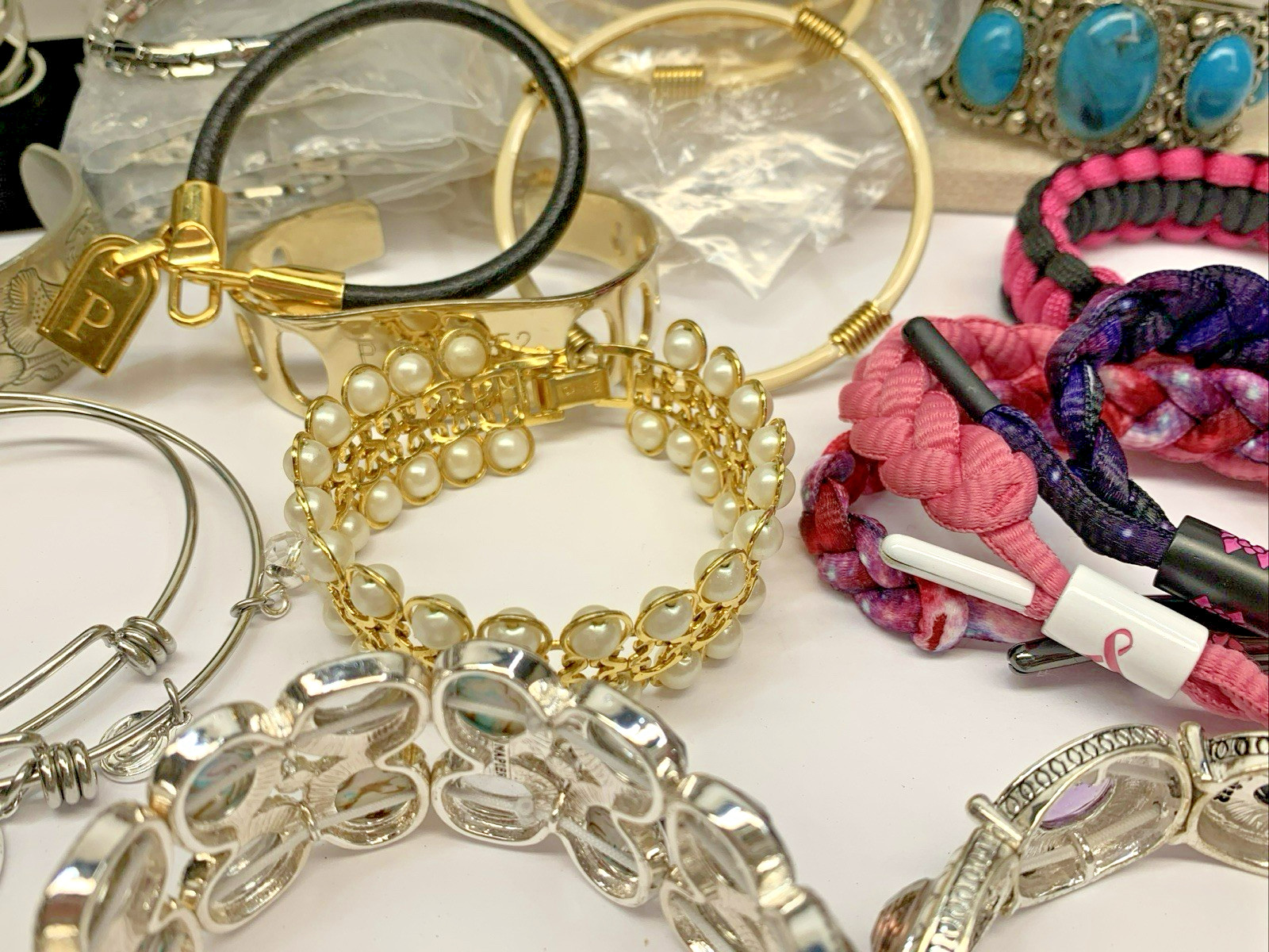 Lot of 70 Bracelets Vintage To Modern Variety of Color Styles Costume Jewelry