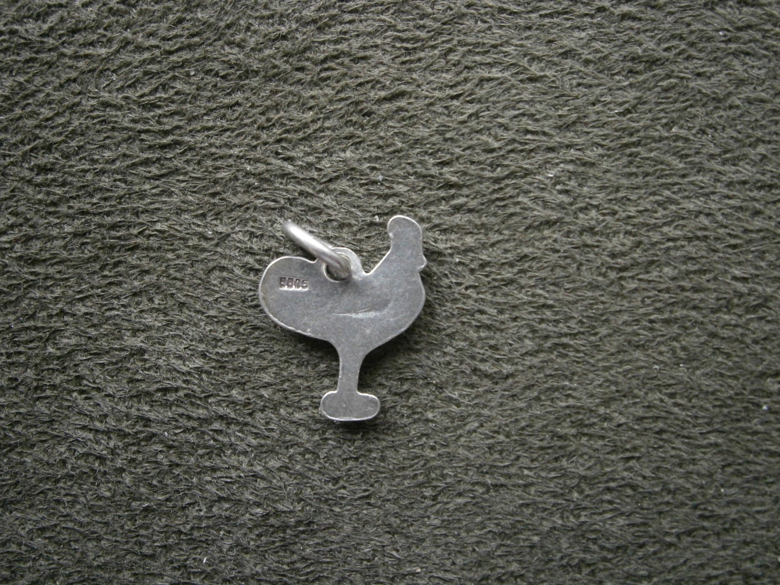 TINY Rooster Cockerel Vintage Flat Back 835 Silver Bracelet Charm Pendant