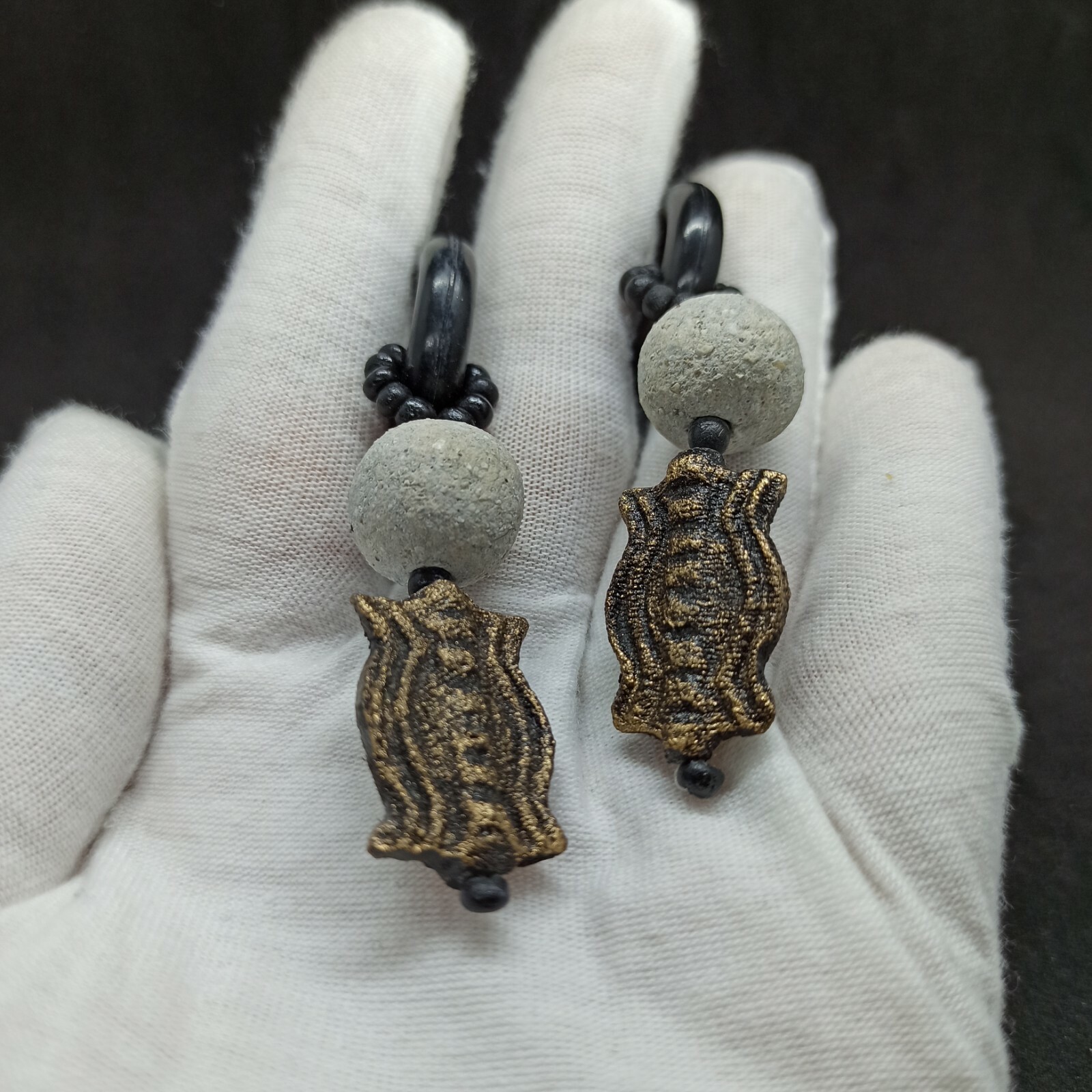 Authentic Vintage Bohemian Earrings Long US No Holes Clip Hoop Hippie Lightweigh