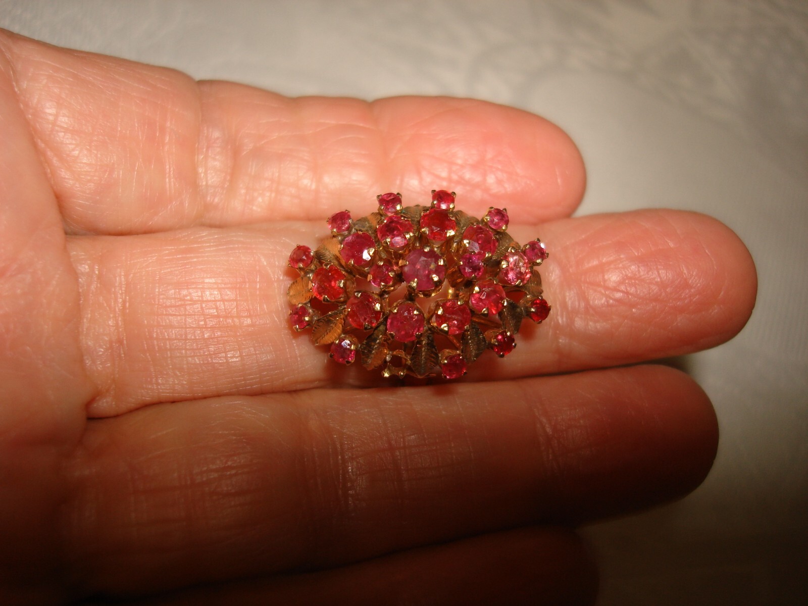 Vintage Stamp 14k Yellow Gold Ruby Rubies Now 13k Hand Made Harem Huge Ring 8.25