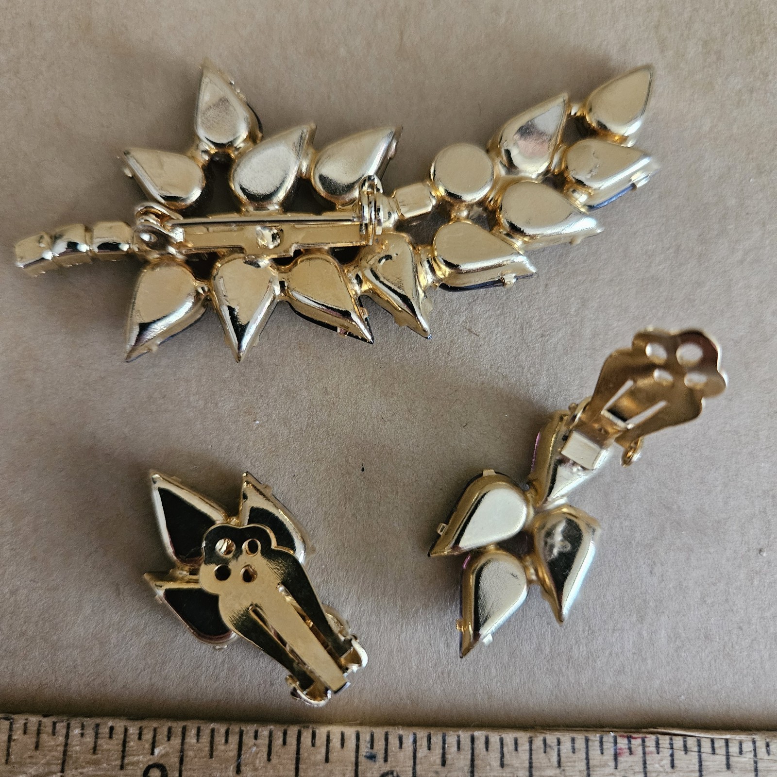 Vintage Jewelry Lot 12 pc Rhinestone Brooch Earrings Sterling Marcasite Bakelite