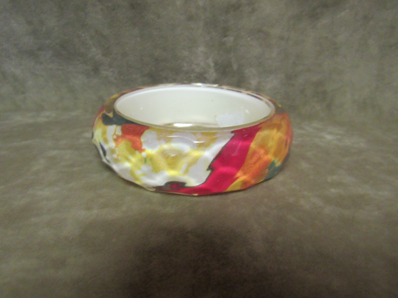 1990’s Colorful Faceted Transparent Plastic Surface Larger Bangle bracelet