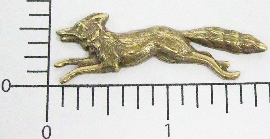 43563 Brass Oxidized Large Running Fox Jewelry Finding