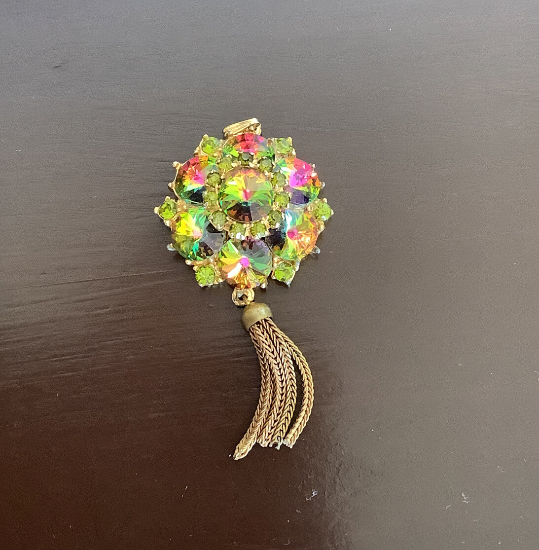 Edlee Watermelon Heliotrope Pendant w/ Tassle