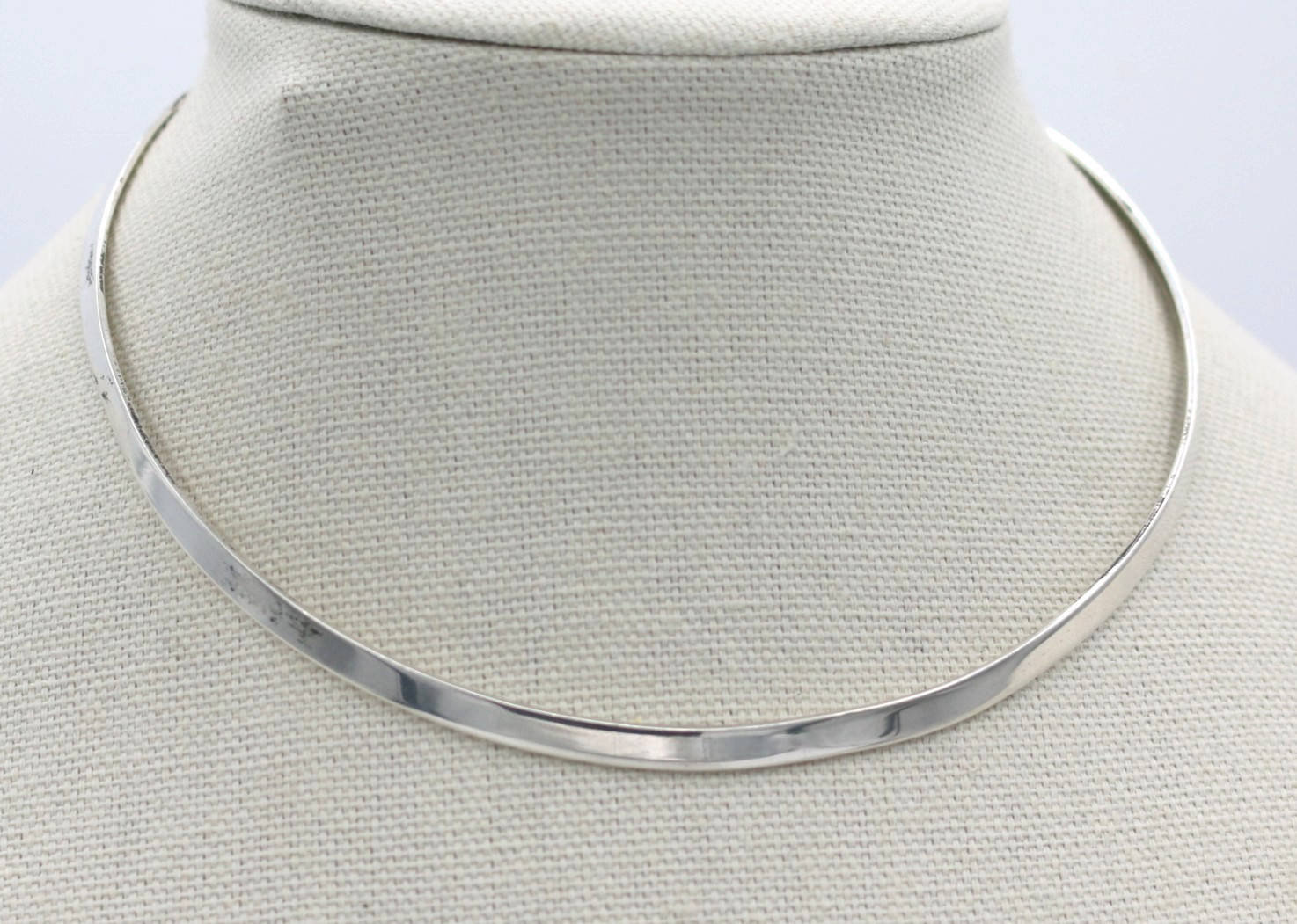 VTG CII Mexico Modernist Sterling Silver 925 Collar Neck Wire Necklace 22.06g