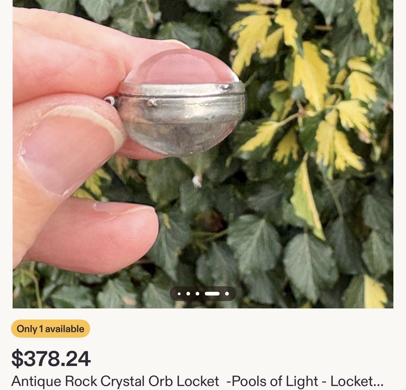 Antique Pool Of Light Style Bubble Dome Glass Locket Pendant