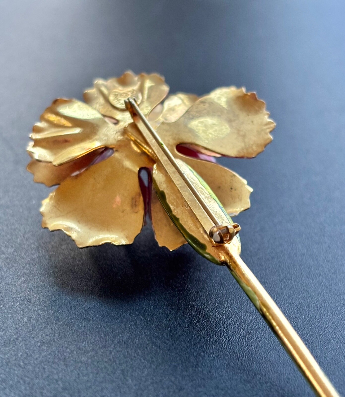 1960s Vintage Signed Original By Robert Pretty Pink Carnation FLOWER BROOCH pin