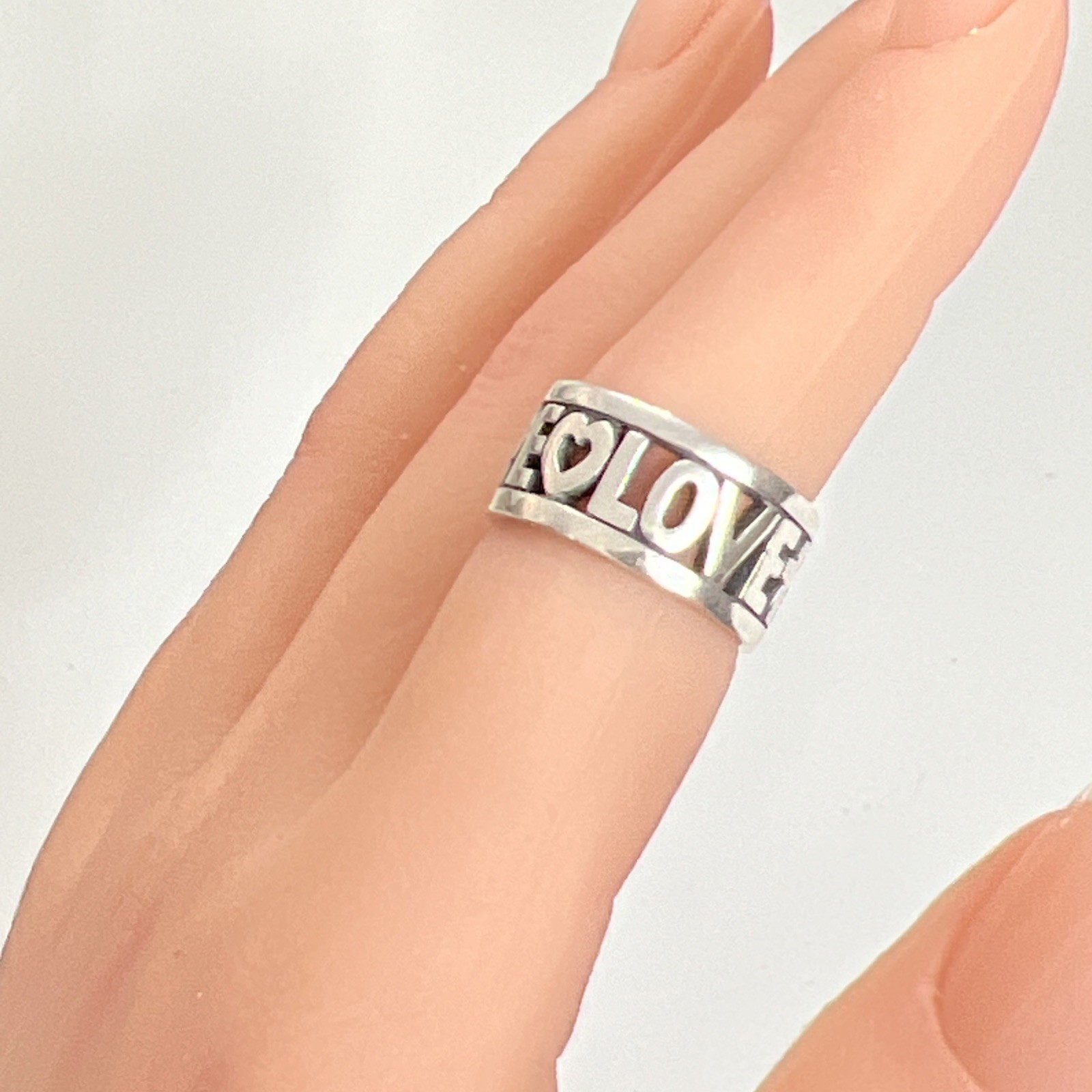 James Avery Sterling 925 Faith Hope Love Band Ring Retired Sz 5.75