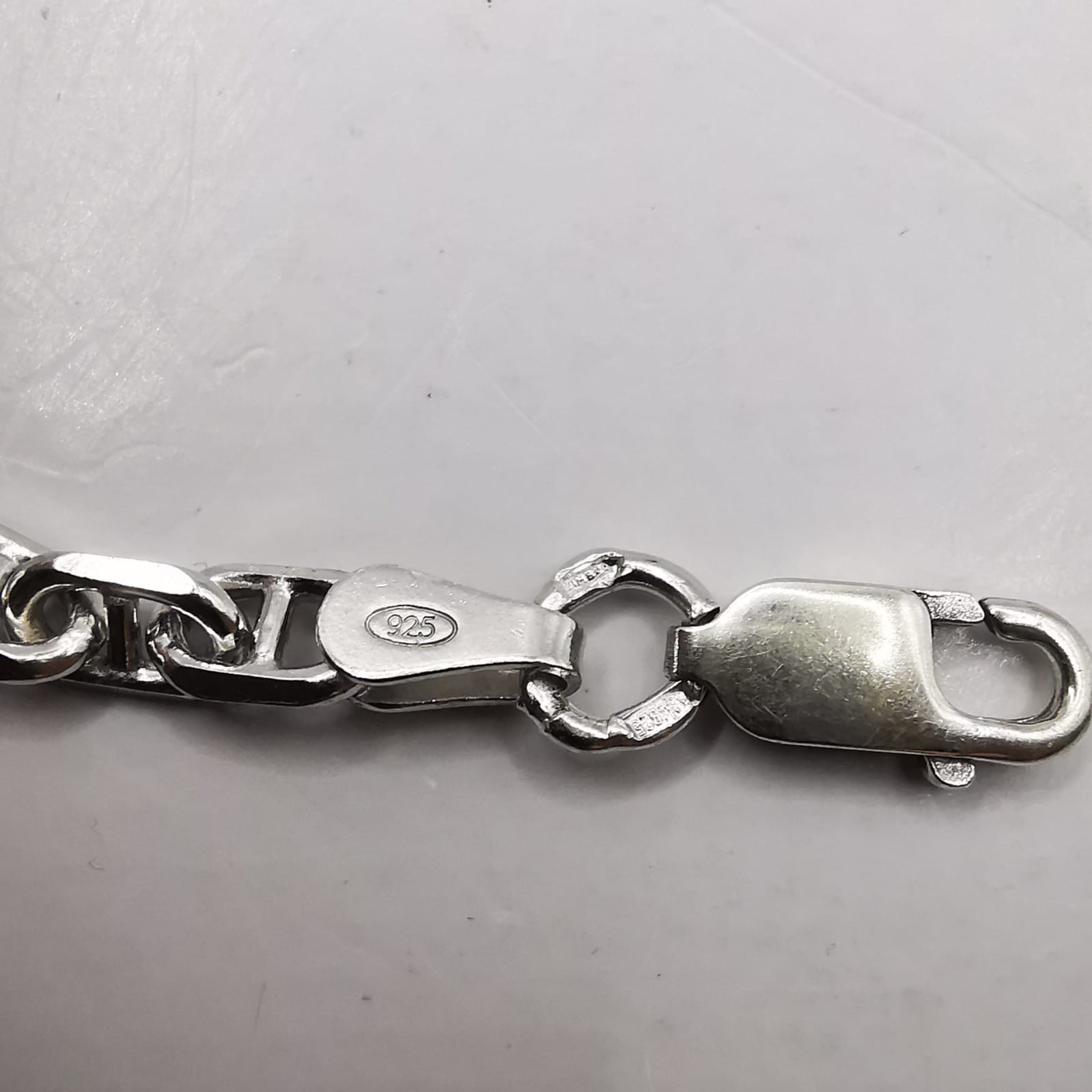 925 Sterling Silver Vintage Unusual Anchor Chain Necklace Thin Link Men’s