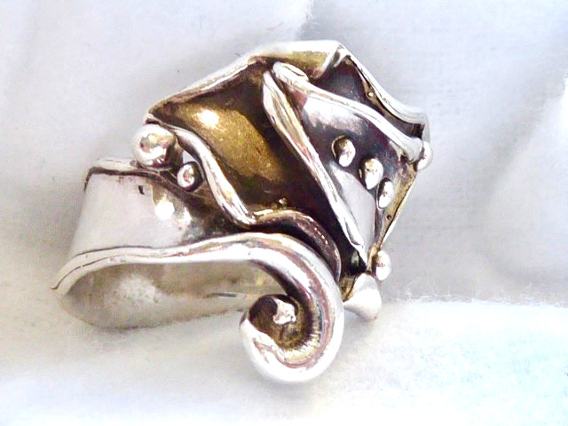 DESIGNER LuLu MODERNIST DESIGN STERLING SIVLER BAND RING SIZE 7.5 RING