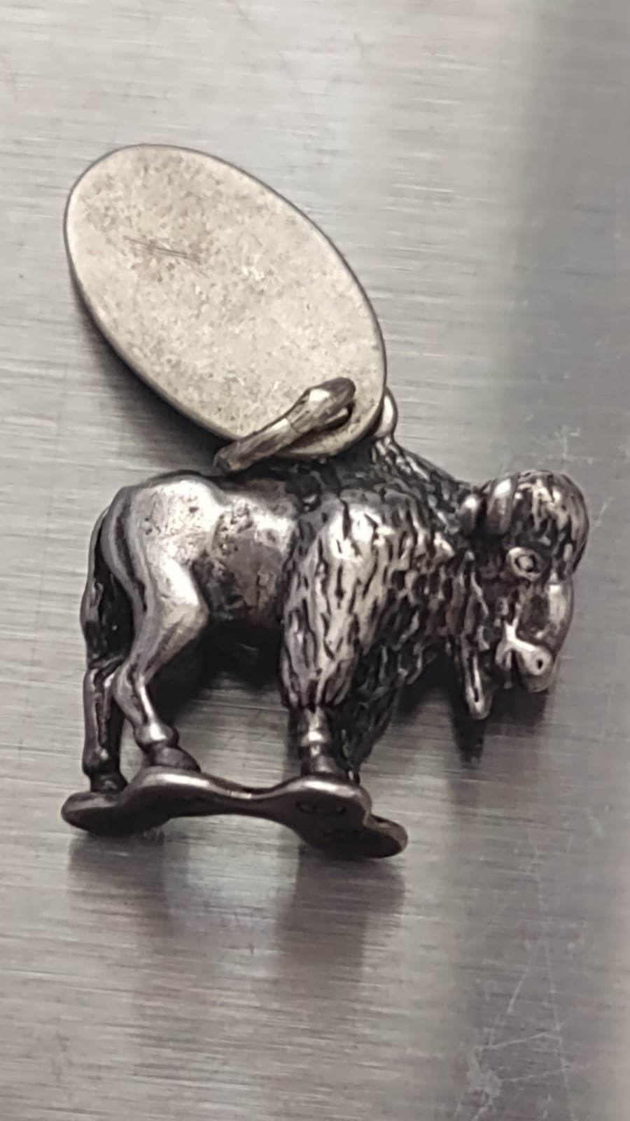 Vintage 1984 Sterling Silver 4g Bison Buffalo Yellowstone Park Charm Pendant