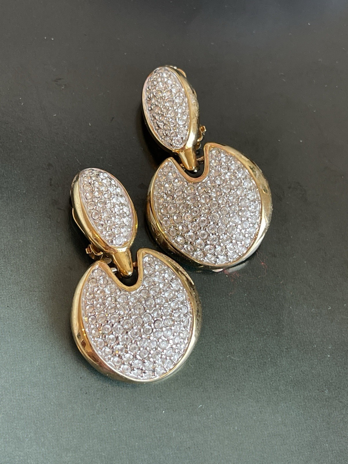 Vintage Signed Swarovski Clip- On Earrings