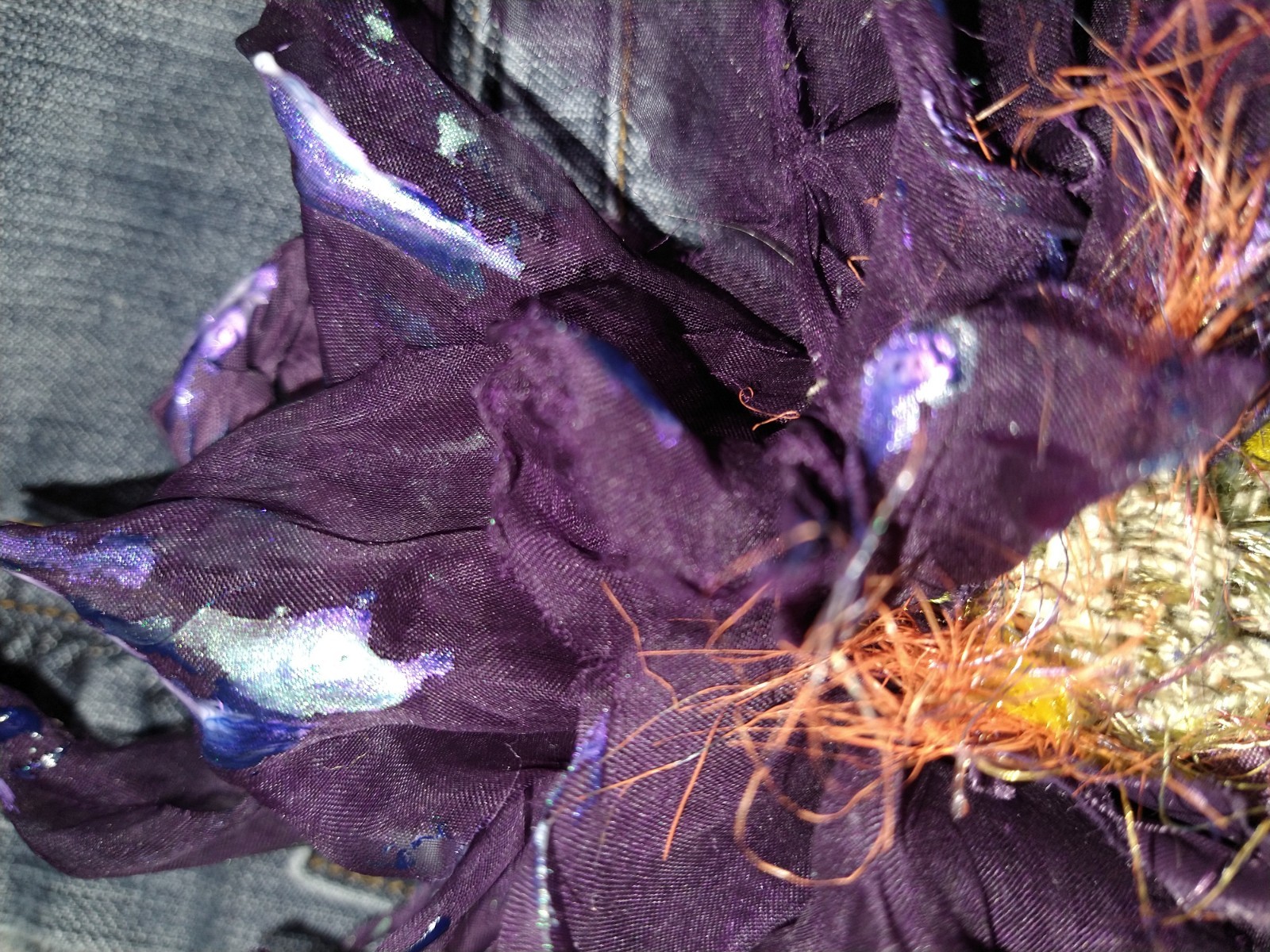 Brooch Large Purple Silk Costume Brooches & Pins Hair Clip Accessories Jewelry