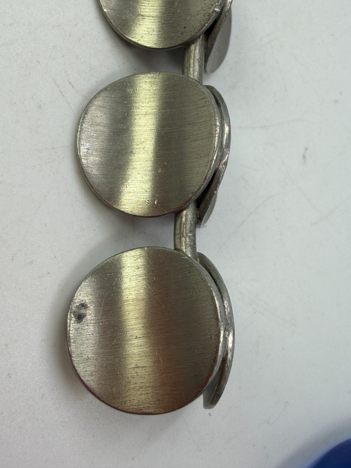 Vintage Necklace Modernist Dansk Denmark Unisex Brushed Silvertone 20 inches