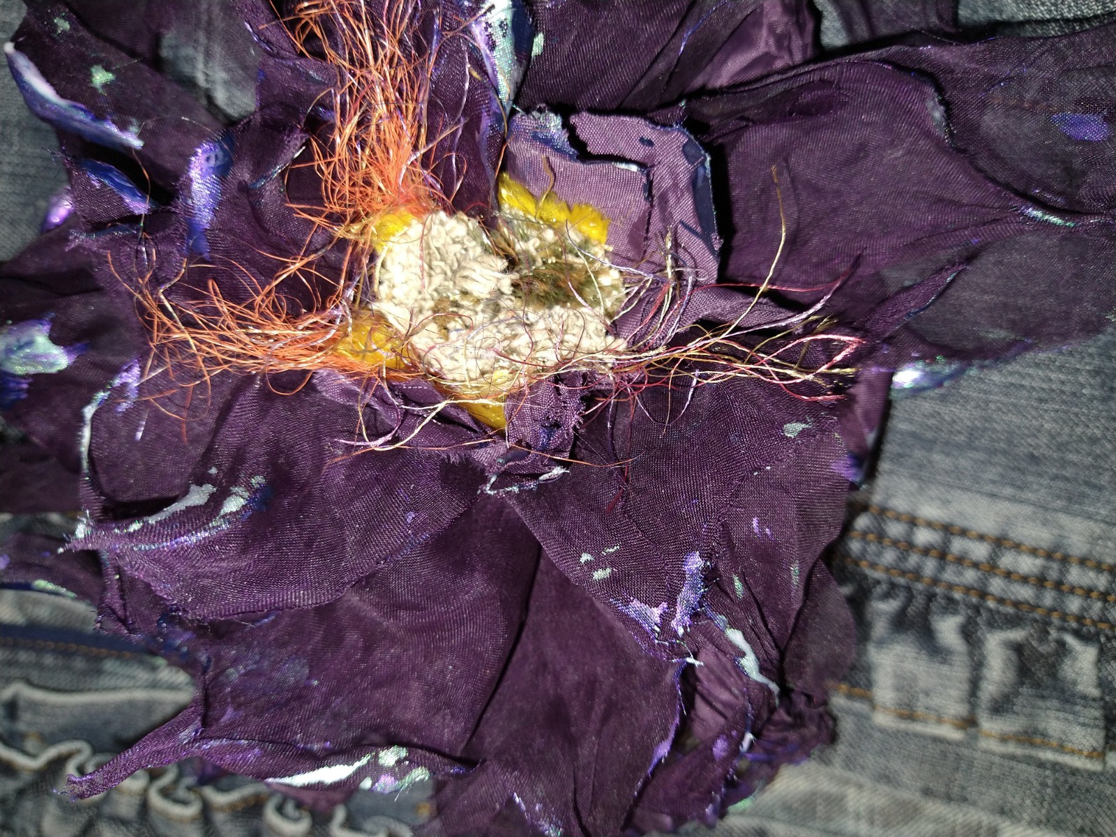 Brooch Large Purple Silk Costume Brooches & Pins Hair Clip Accessories Jewelry