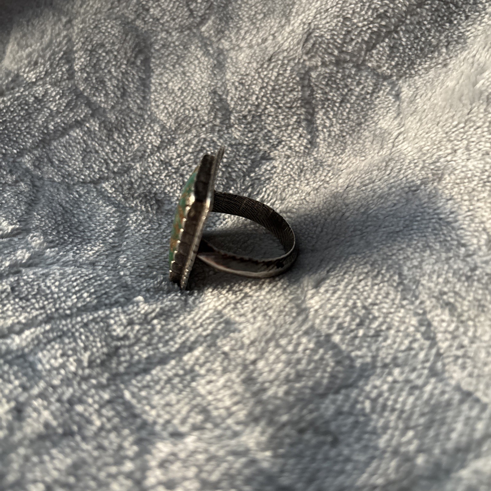 Vintage Sterling Silver Green Turquoise Ring Southwestern Native American Style