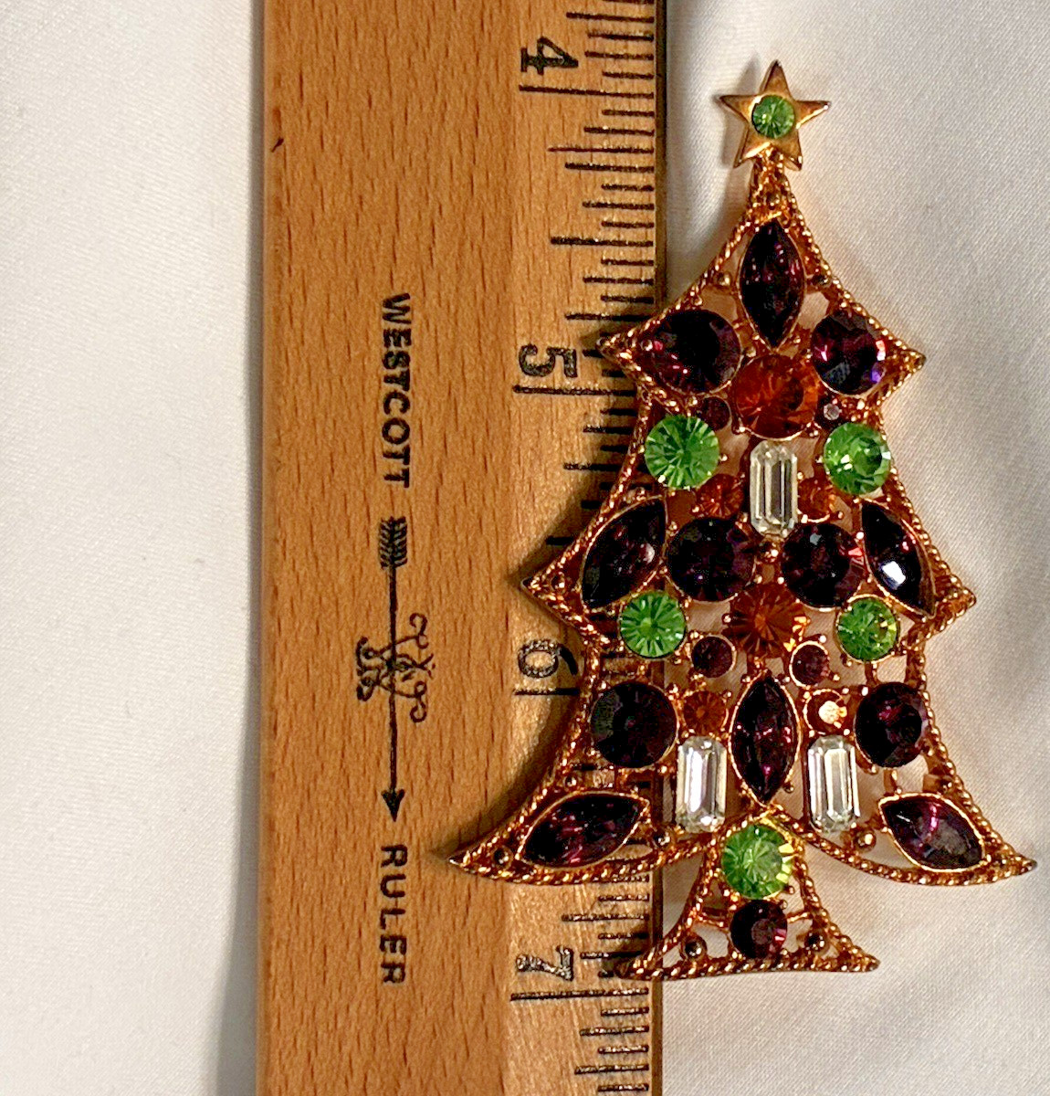 Rare Vintage Eisenberg Ice Regency Style Christmas Tree Brooch