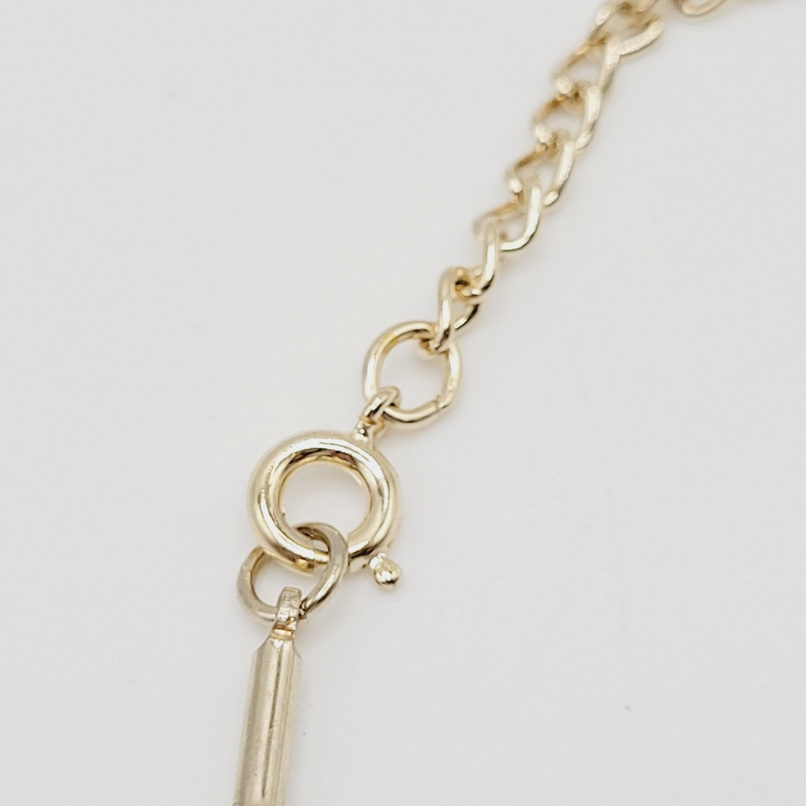 Classic Tubular Bar Elongated Links Shiny Gold Tone Vintage Necklace 19.5 inch