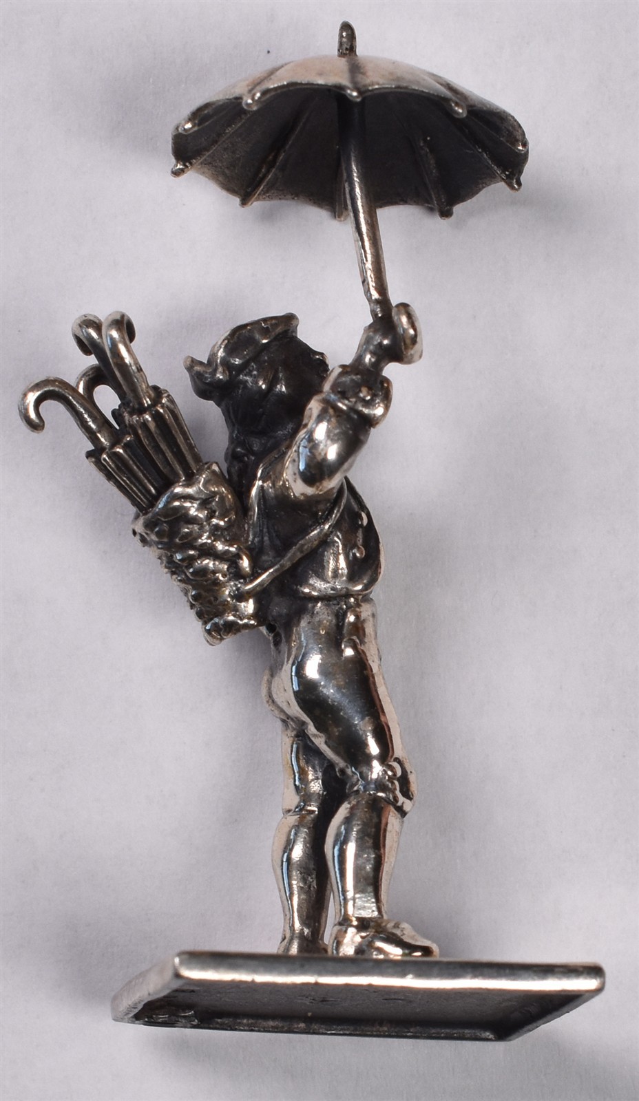 SMC Sterling Figure Umbrella Seller Tri-Corner Hat Vintage