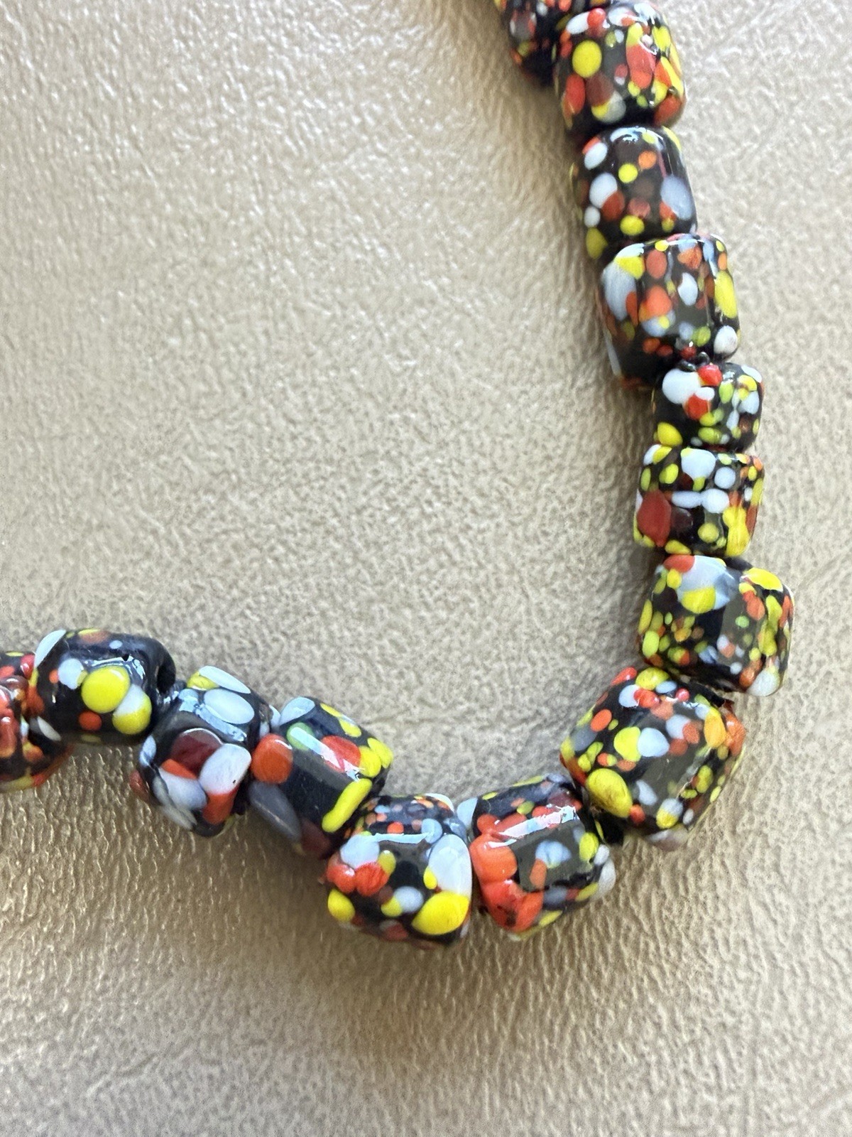 30in Vintage Venetian ? Millefiori African Trade Bead Colorful Strand Necklace