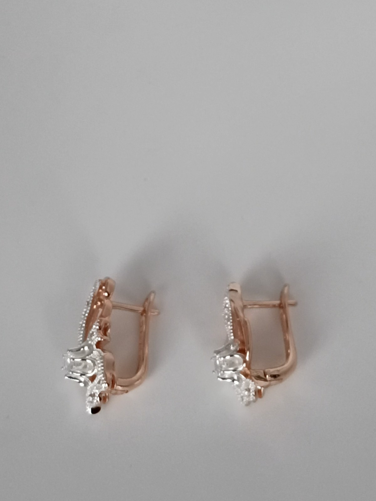 Vintage 1990-s 14 Ct Rolled Gold Zircons Earrings-Hallmarked 585 RG