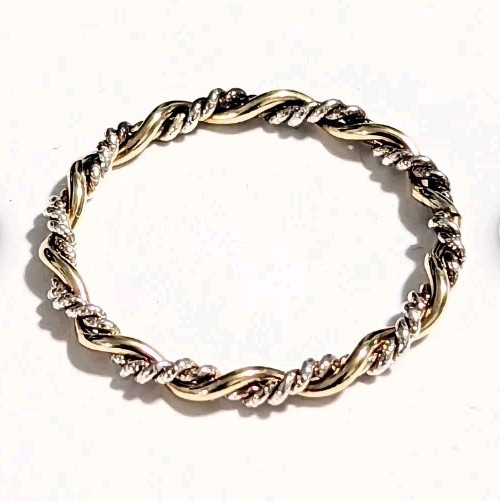 Avon Precious Braid Ring – Braid of 14k Gold-filled & Sterling Silver Size 6 New