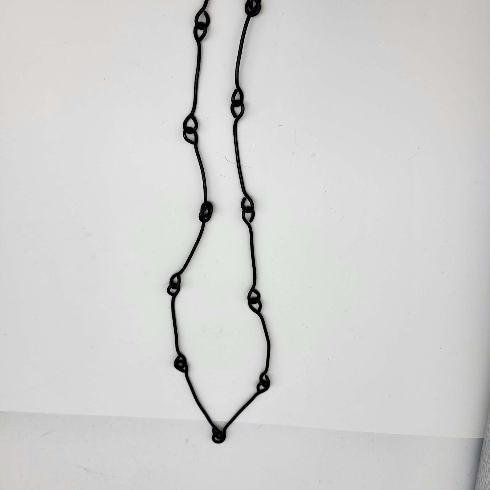 Antique Wrought Iron Artisan Necklace Bold Geometric Estate
