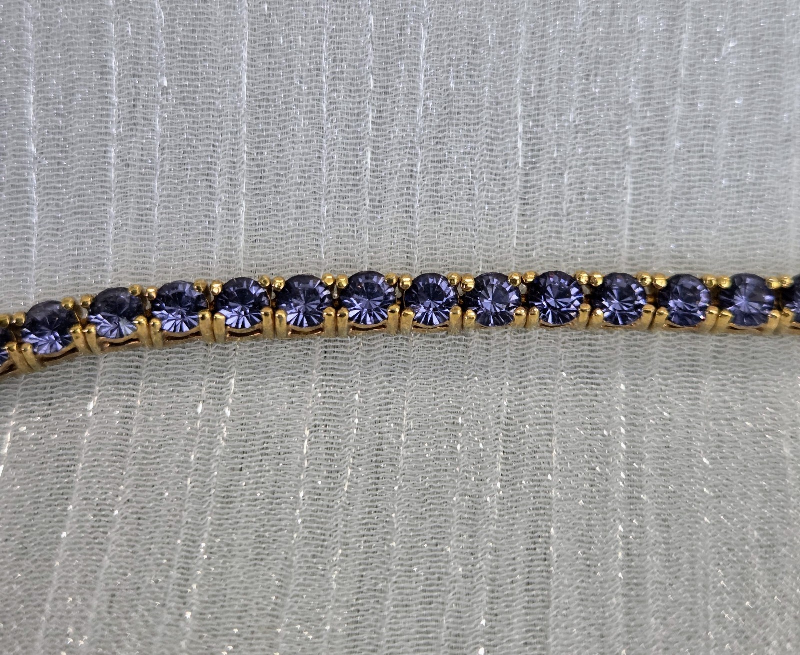 JOAN RIVERS Vintage Purple Lavender Crystal Rhinestone Tennis Bracelet 7.5″