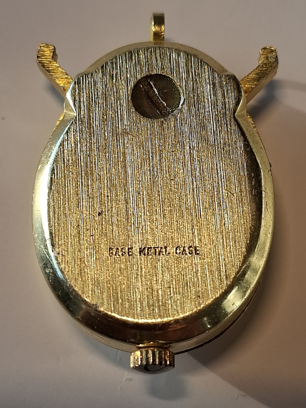 Vintage watch pendant, gold tone, Ladybug, Cycle
